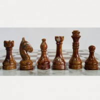Шахматы из натурального камня Яшма и Мрамор, 30 х 30 см