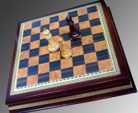 Деревянный шахматный набор Бордовый ларец 40 х 40 см