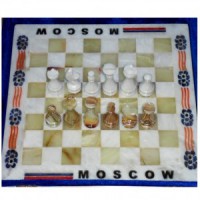 Каменные шахматы "Москва", 30 см., оникс, мрамор