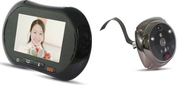 Внешний монитор видеоглазка соединяется с камерой посредством гибкого шлейфа