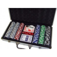 Покер на 300 фишек с номиналом в алюминиевом кейсе