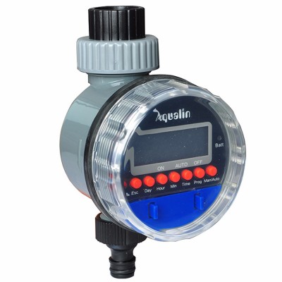 Водяной клапан с таймером 21026 Автоматическое устройство с шаровым клапаном для полива водой по  расписанию. Может быть установлено до 8 независимых программ работы.