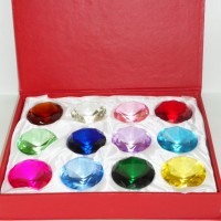 Разноцветные кристаллы, 6 см, 12 шт.