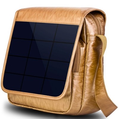 Сумка с солнечной батареей &quot;SolarBagSB-355&quot; Прочная наплечная сумка со встроенным аккумулятором и солнечной панелью.