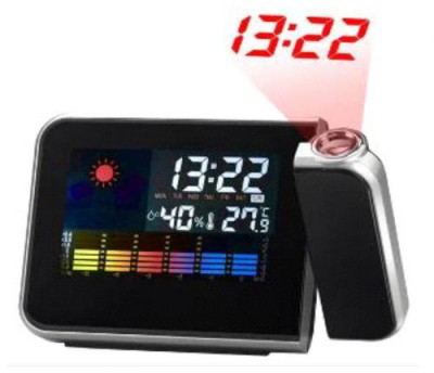 Часы с проектором и метеостанцией CL-BR812 Цифровые часы с проектором, будильником, календарем и метеостанцией. Проекция времени на расстояние до 10 метров на стену или потолок (от нажатия на кнопку). 